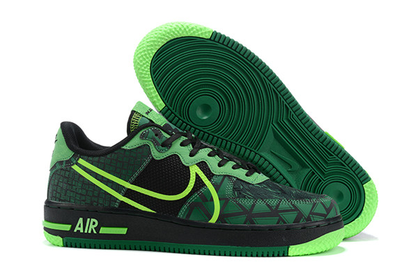 Men's Air Force 1 Black/Green Shoes 079